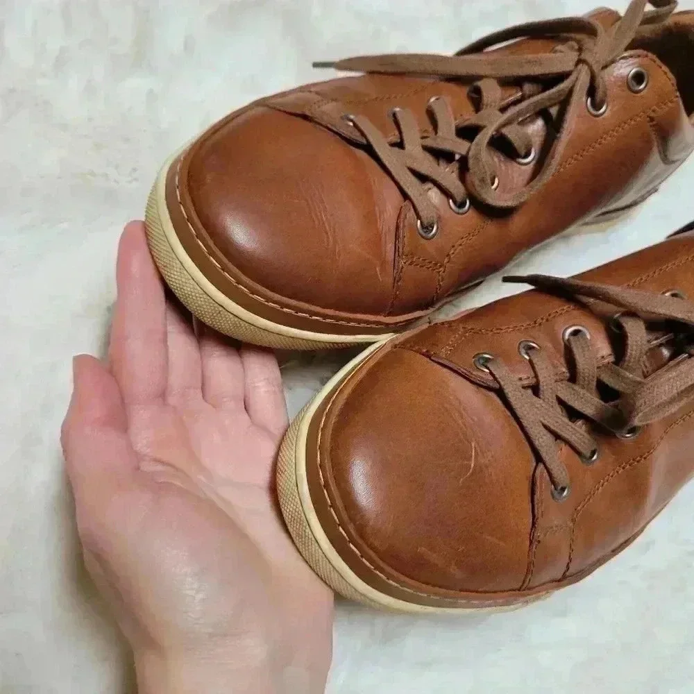 Allen Edmonds PORTER CITY Leather Casual Derby Leather Sneakers Size 11 Brown